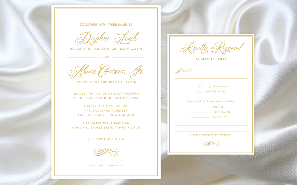 white wedding invitations